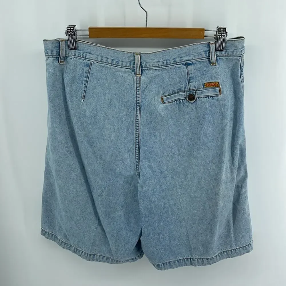 Vintage Jordache hi rise wide leg long inseam denim jean mom shorts sz 16